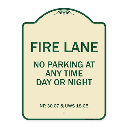 Signmission Wisconsin Fire Lane No Parking Anytime Day or Night Heavy-Gauge Alum Sign, 24" x 18", TG-1824-22702 A-DES-TG-1824-22702